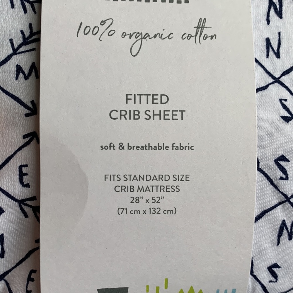 Honest Baby 100% Cotton Fitted Crib Sheet NWT Compass - Picture 6 of 12